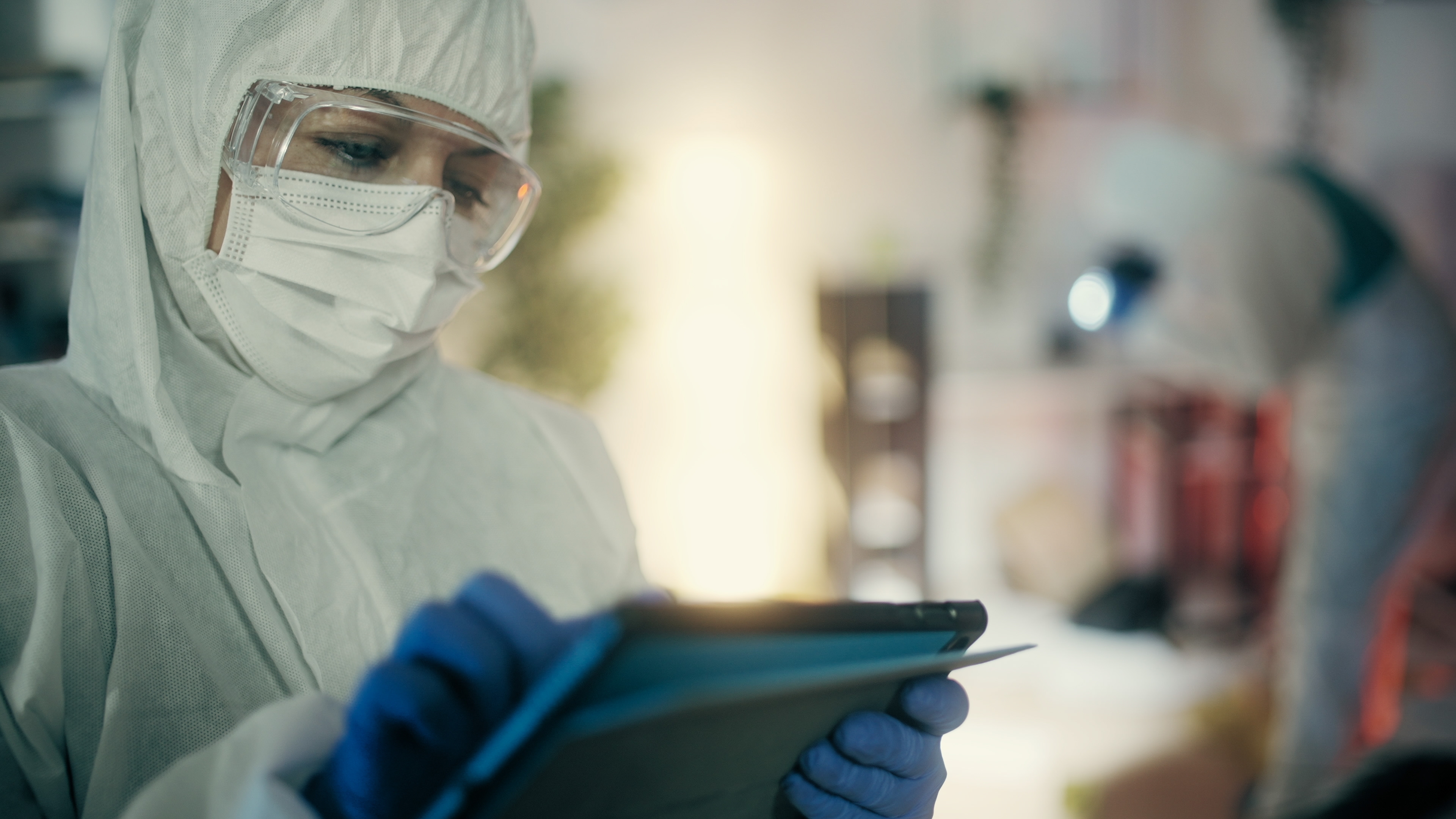 forensic nurse on a tablet