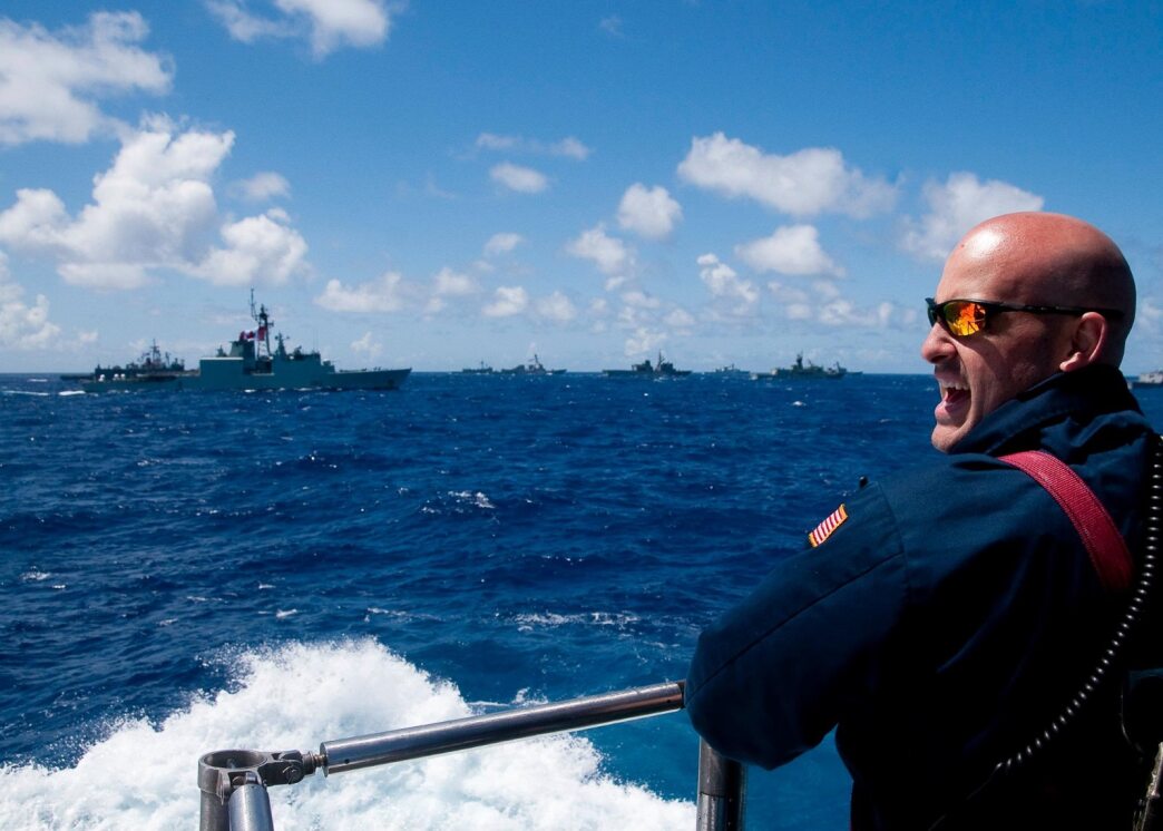 Nick Saflund driving the USS NORTH CAROLINA SSN-777 in a RIMPAC multinational maritime security exercise