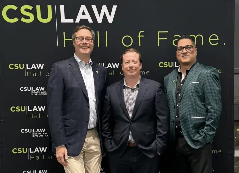 Christopher Day, online JD student, at CSU law hall of fame